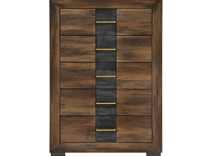 Chest With 5 Drawers - Brown Black