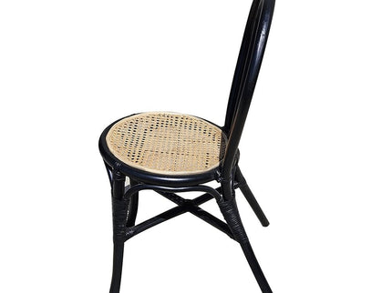 Rattan Dining Chair (Set of 2) - Black Multi
