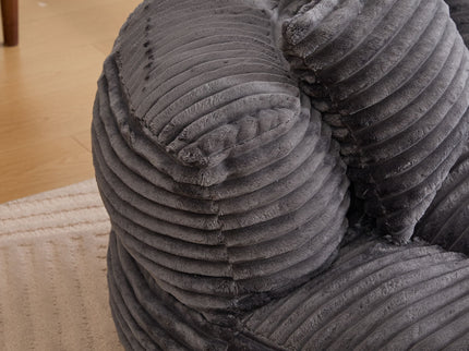 Oversized Bean Bag Chair With 3 Pillows & Armrest - Dark Gray