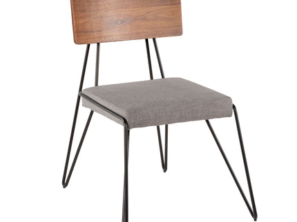 Loft - Mid-Century Modern Chair (Set of 2) - Black / Gray / Walnut