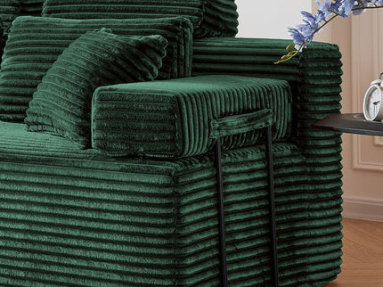 Sectional Sleeper Sofa & Storage Pockets, Modular Couch With Throw Pillows For Living Room