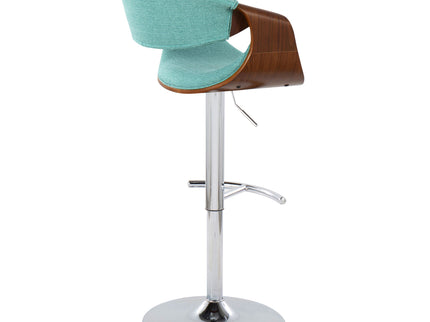 Curvo - Mid Century Modern Adjustable Barstool With Swivel With Rounded T Footrest (Set of 2)