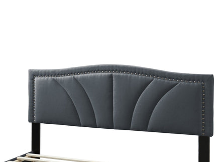 Bed With Nailhead Trim Accents, Upholstered Platform Frame