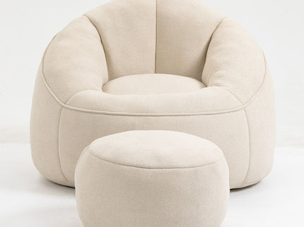 Bedding Bean Bag Sofa Chair High Pressure Foam With Footrest
