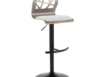 Folia - Contemporary Adjustable Barstool With Swivel With Rounded T Footrest (Set of 2)