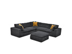 Dark Gray / 2 Pc. Symetrycal Sectional, Ottoman