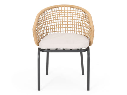 Outdoor Wicker Chair With Powder Coated Iron Legs