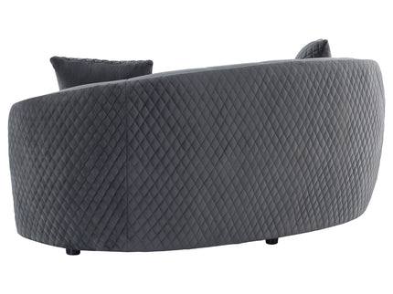 Lorraine - Upholstered Curved Loveseat - Dark Gray