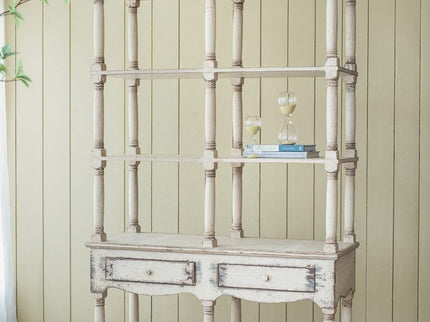 Adela - French Country Bookcase Display Storage Shelf Etageres - Antique White