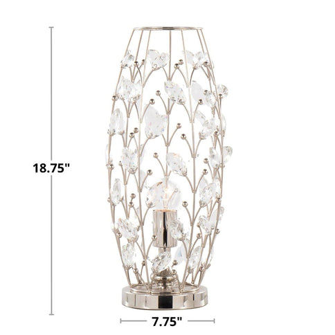 Crystal - Buds Contemporary Uplight Lamp - Polished Nickel / Clear Crystal