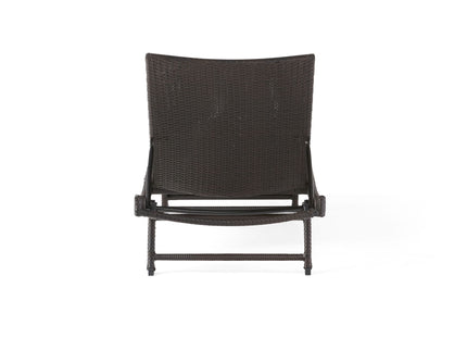Kauai - Modern Style Wicker Chaise Lounge - Brown Multi