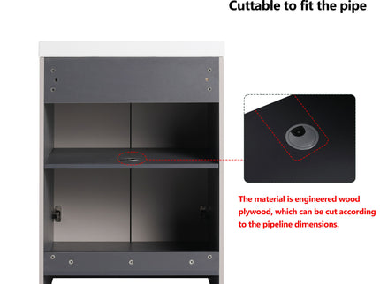 Modern Freestanding Bathroom Vanity With Soft Close Cabinet Doors