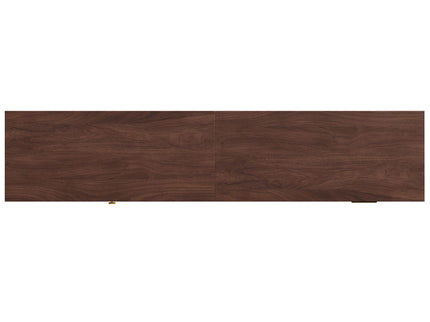 TV Stand With Sliding Doors And 2 Drawers For Living Room - Dark Brown