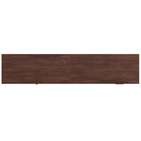 TV Stand With Sliding Doors And 2 Drawers For Living Room - Dark Brown