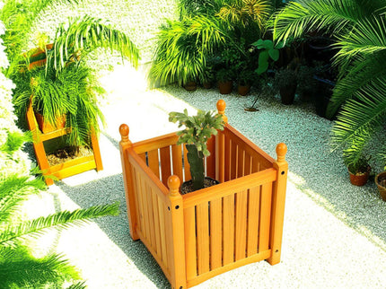 Square Outdoor Flower And Herb Pot - Teak
