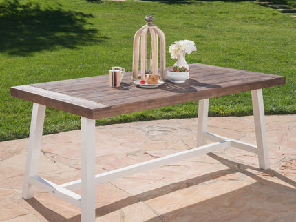 Outdoor Sandblast Finish Acacia Wood Dining Table