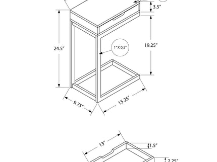 Accent Table, C - Shaped Contemporary Elegant Desig