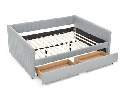 Upholstered Queen Daybed With 2 Drawers