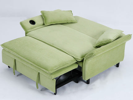 Modern Fabric Multi-Functional Sofa Bed With Adjustable Armrests And Backrests