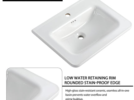 Wall Mounted Bathroom Vanity With Sink And Storage Shelves, Soft Close Doors