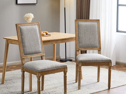 French Country Style Dining Chair With Upholstered Seating And Fluted Legs