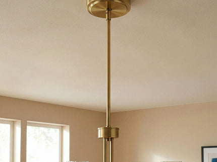 Enigma - 4 Lights Chandelier With Clear Ribbed Satin - Antique Brass / Clear / Gold