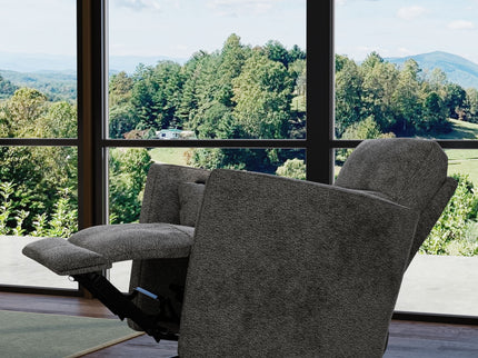 Milan - Swivel Recliner With Manual Footrest - Gray