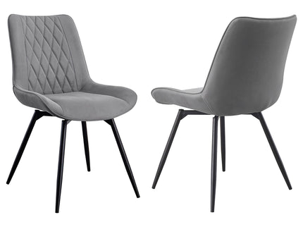 Tufted Swivel Dining Chairs (Set of 2) - Gray