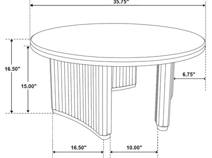 Dreydon - Round Coffee Table With Curved Pedestal Base - Light Brown