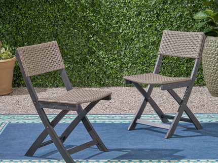 Bistro Foldable Chair With Wicker Backrest