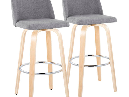 Toriano - Contemporary Fixed Height Barstool & Swivel With Round Footrest (Set of 2)