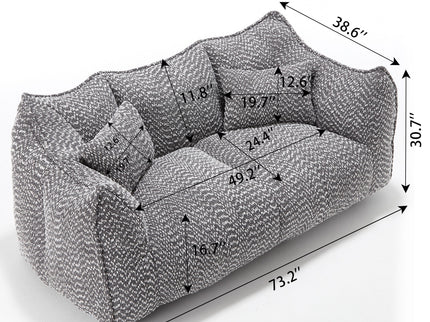 Comfortable Dual Beanbag Chair With High Resilience Foam Core For 2 People