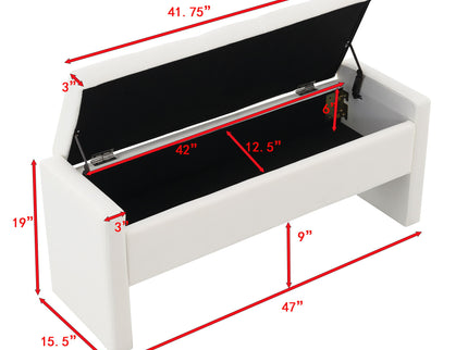 Modern Upholstered Large Bed End Bench With Storage