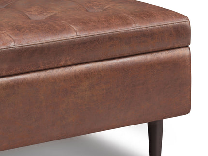 Shay - Large Square Coffee Table Storage Ottoman Mid-Century Style