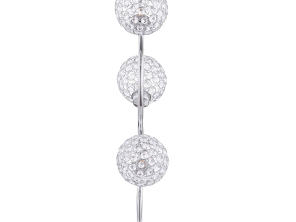 Vandy - 3 Light Curvy Table Lamp With Orb Shades - Chrome