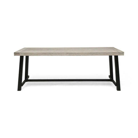 Equilibrium - Outdoor Dining Table With Wooden Frame And Slat Top