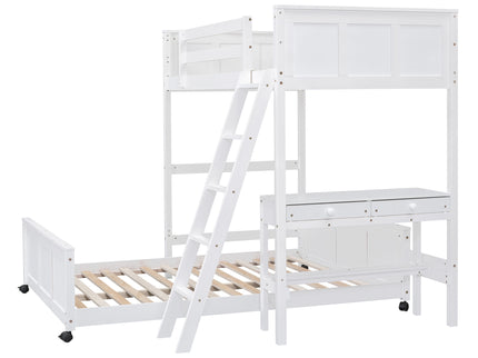 Full Over Full Bunk Bed With Desk