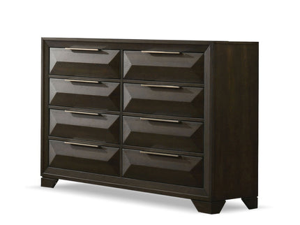 8 Drawer Dresser With Beveled Bracket - Espresso