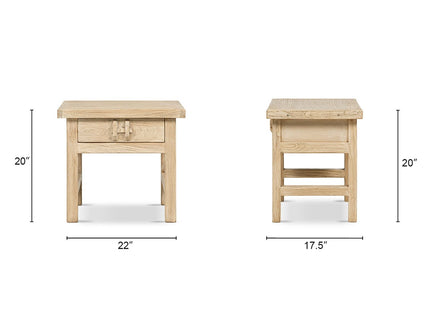 Rowan - Side Table With Drawer - Light Brown