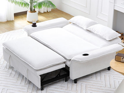 Modern Fabric Multi-Functional Sofa Bed With Adjustable Armrests And Backrests