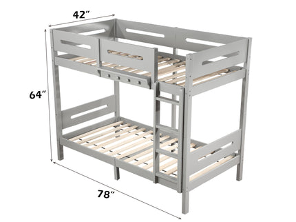 Edah - Twin Twin Bunk Bed - Gray