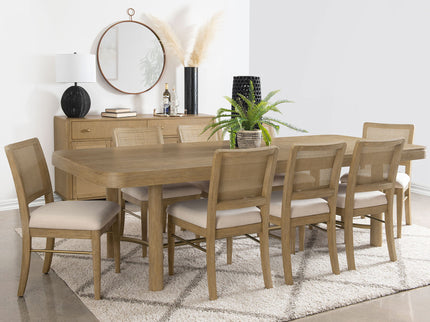 Benson - Extension Leaf Dining Table With Trestle Base - Sand