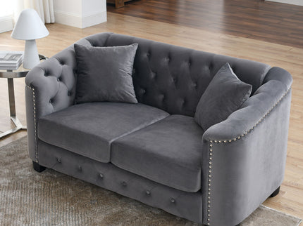 Modern Chesterfield Sofa With Tufted Backrest For Living Room