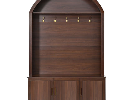 Arched Top Hall Tree With 5 Hooks
