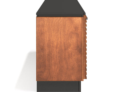 Fireplace TV Stand Console For TVs Up To 100" - Black / Bourbon