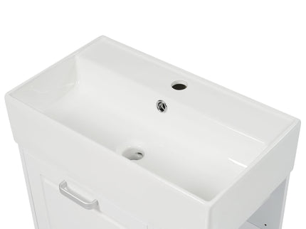 Modern Wall Mounted Bathroom Vanity With Sink, Soft Close Drawer, Adjustable Shelf, Toilet Paper Holder
