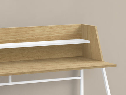 Computer Desk For Home Office, Laptop, Storage Shelves, Marble Look Contemporary & Modern