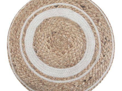 Serena - Handcrafted Round Braided Pouf