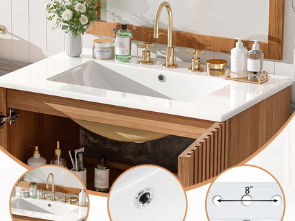 Traditional Bathroom Vanity With Ceramic Sink