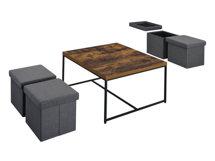 Caitlin - Wood Grain 5 Piece Coffee Table (Set of 5)